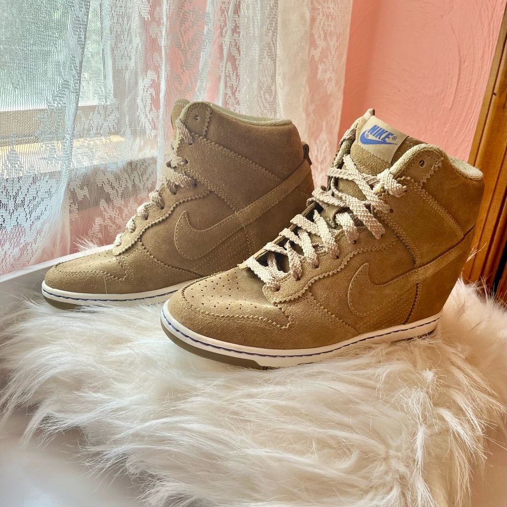 Nike Tan Wedge Sneakers